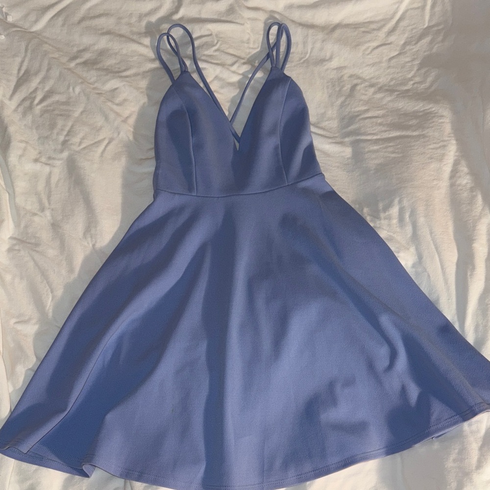 Windsor Light Blue Spaghetti Strap Mini Dress